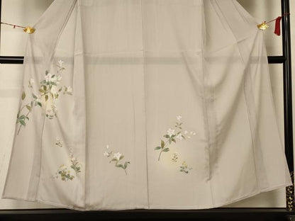 平和屋着物＊夏物 訪問着 友禅 絽 草花文 正絹 逸品 AABC9889jd