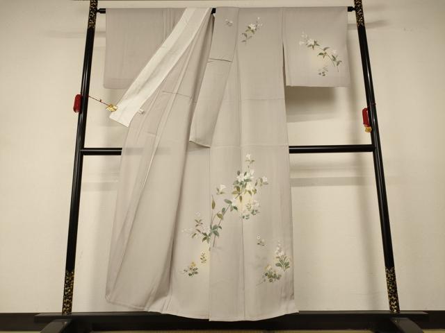 平和屋着物＊夏物 訪問着 友禅 絽 草花文 正絹 逸品 AABC9889jd
