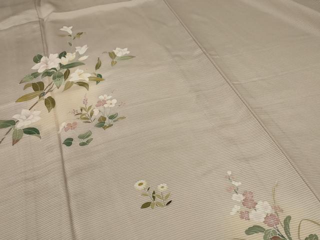 平和屋着物＊夏物 訪問着 友禅 絽 草花文 正絹 逸品 AABC9889jd