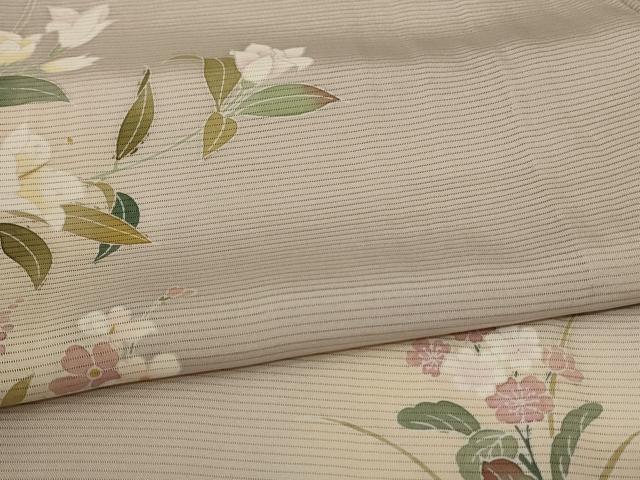 平和屋着物＊夏物 訪問着 友禅 絽 草花文 正絹 逸品 AABC9889jd