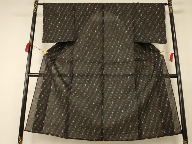 平和屋着物＊夏物 紗紬 絣文 正絹 逸品 AABC9890jd