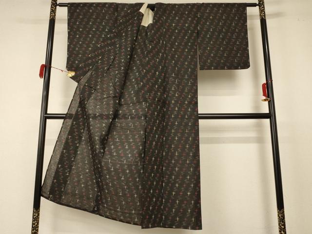平和屋着物＊夏物 紗紬 絣文 正絹 逸品 AABC9890jd