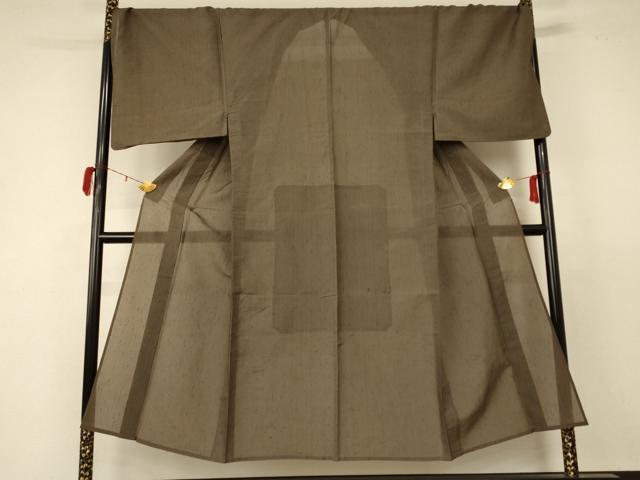 平和屋着物＊夏物　男性　小紋　紗　縞　AABC9895jd