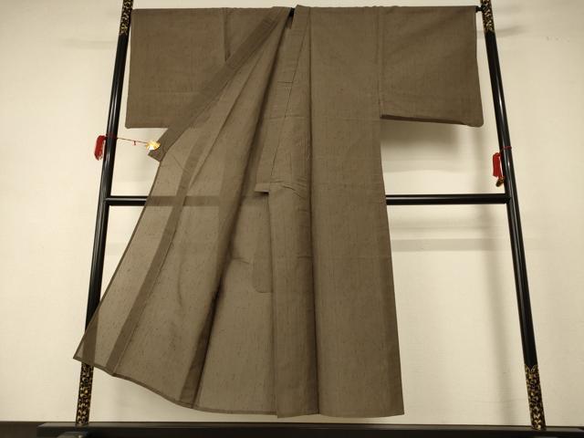 平和屋着物＊夏物　男性　小紋　紗　縞　AABC9895jd