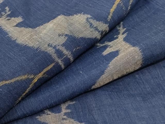 平和屋着物＊夏物　小千谷ちぢみ　鹿　麻　逸品　AABC9896jd