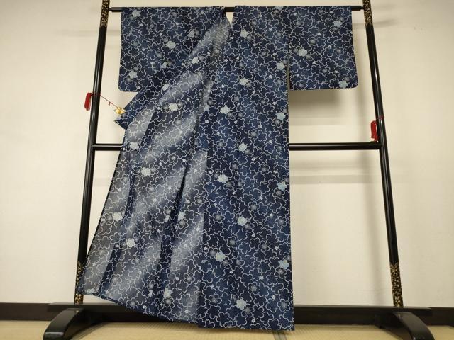 平和屋着物＊夏物 小紋 紗 桜尽くし 洗える着物 AABC9898jd