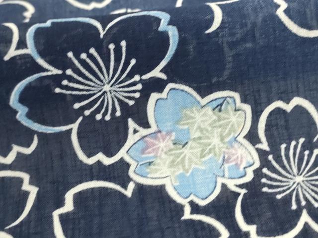 平和屋着物＊夏物 小紋 紗 桜尽くし 洗える着物 AABC9898jd