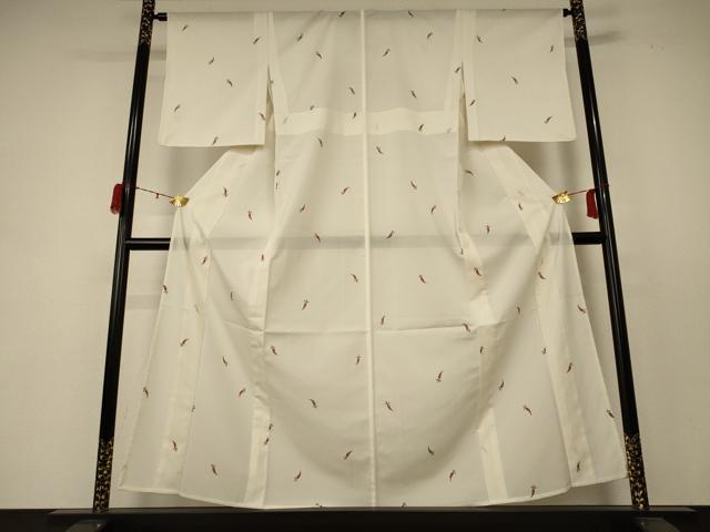 平和屋着物＊夏物 小紋 絽 唐辛子 高島屋扱い 洗える着物 AABC9901jd