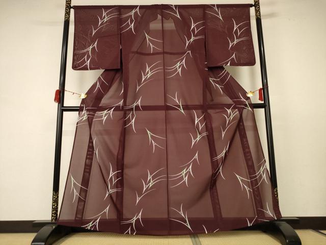 平和屋着物＊夏物 小紋 絽 芝文 洗える着物 未使用 AABC9903jd
