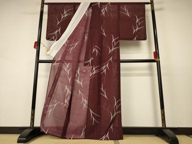 平和屋着物＊夏物 小紋 絽 芝文 洗える着物 未使用 AABC9903jd