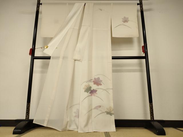 平和屋着物＊夏物　訪問着　絽　楓芝文　正絹　逸品　AABC9920jd