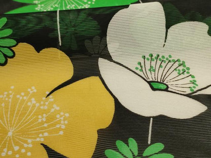 平和屋着物＊夏物 小紋 絽 枝花文 洗える着物 AABC9921jd