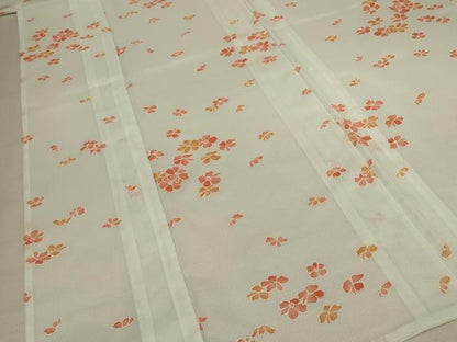 平和屋着物＊夏物 小紋 絽 舞花文 洗える着物 AABC9925jd