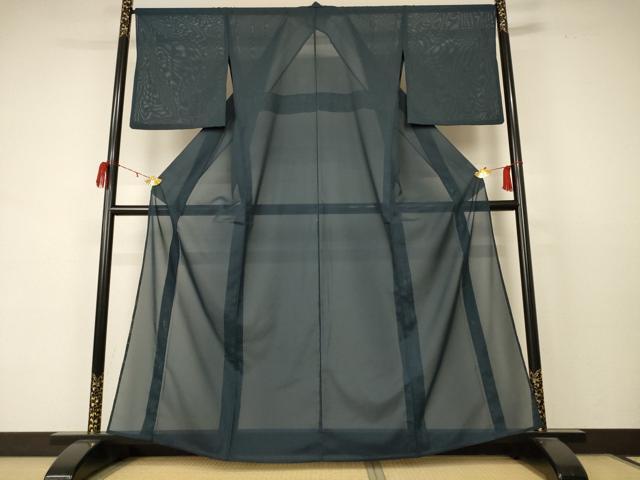 平和屋着物＊夏物 色無地 絽 百入茶色 洗える着物 AABC9926jd