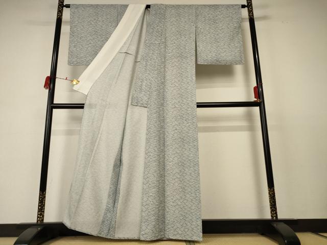 平和屋着物＊夏物　小紋　絽　立波文　千鳥　洗える着物　AABC9938jd 平和屋着物＊夏物 小紋 絽 立波文 千鳥 洗える着物 AABC9938jd