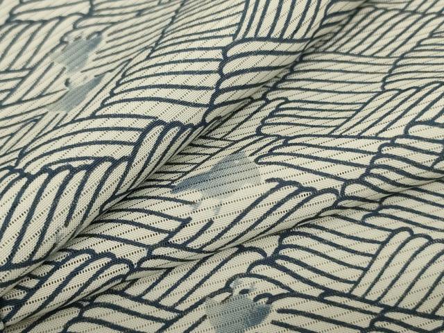 平和屋着物＊夏物　小紋　絽　立波文　千鳥　洗える着物　AABC9938jd 平和屋着物＊夏物 小紋 絽 立波文 千鳥 洗える着物 AABC9938jd
