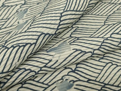 平和屋着物＊夏物 小紋 絽 立波文 千鳥 洗える着物 AABC9938jd