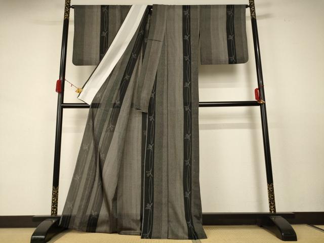 平和屋着物＊夏物 小紋 紗 草花間道 洗える着物 AABC9941jd