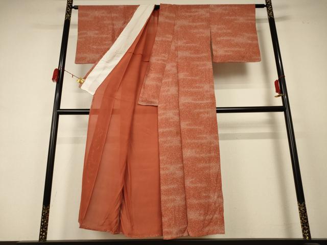平和屋着物＊夏物 小紋 絽 霞文 正絹 逸品 AABC9943jd