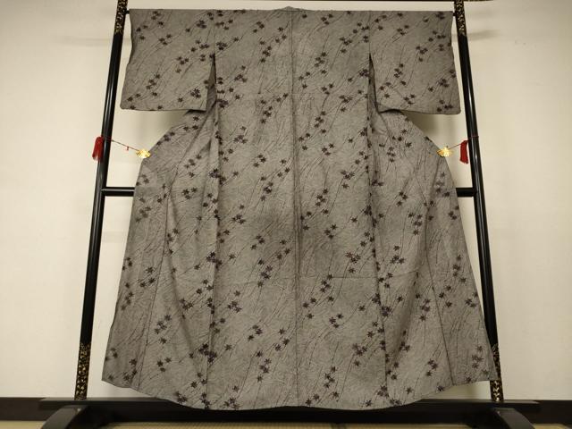 平和屋着物＊夏物 小紋 絽 楓 正絹 逸品 AABC9945jd