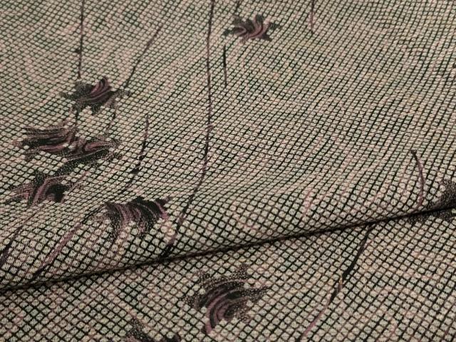 平和屋着物＊夏物 小紋 絽 楓 正絹 逸品 AABC9945jd