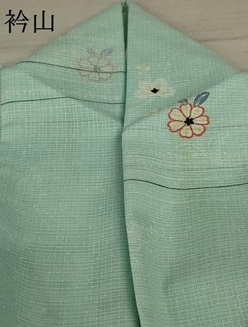 平和屋着物＊夏物 小紋 紗 草花文 洗える着物 AABC9949jd