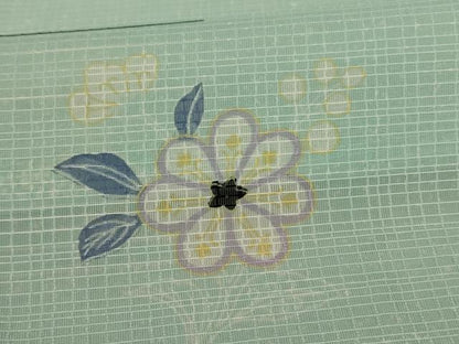 平和屋着物＊夏物 小紋 紗 草花文 洗える着物 AABC9949jd
