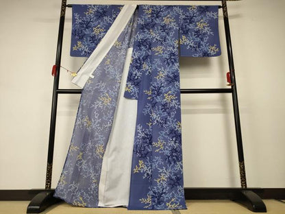 平和屋着物＊夏物 小紋 絽 珊瑚 洗える着物 未使用 AABC9950jd