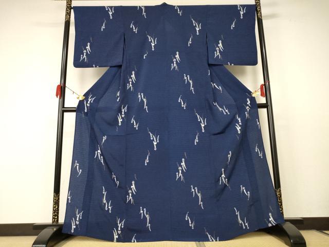 平和屋着物＊夏物 小紋 絽 風鈴 金彩 洗える着物 AABC9951jd