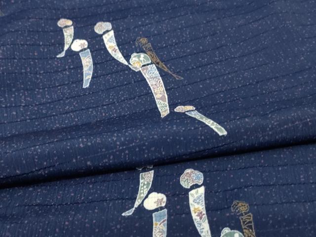 平和屋着物＊夏物 小紋 絽 風鈴 金彩 洗える着物 AABC9951jd