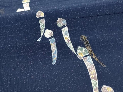 平和屋着物＊夏物 小紋 絽 風鈴 金彩 洗える着物 AABC9951jd