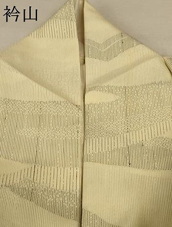 平和屋着物＊夏物 小紋 縦絽 幾何学文様 正絹 逸品 AABC9952jd