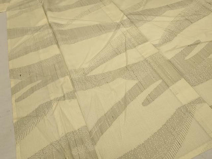 平和屋着物＊夏物 小紋 縦絽 幾何学文様 正絹 逸品 AABC9952jd
