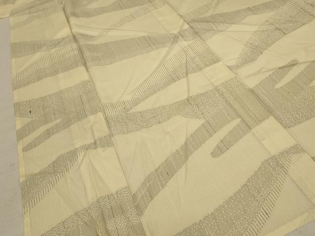 平和屋着物＊夏物 小紋 縦絽 幾何学文様 正絹 逸品 AABC9952jd