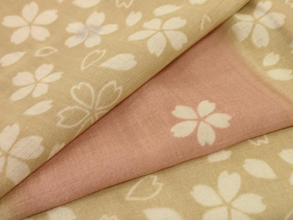 平和屋着物＊夏物 小紋 紗 色紙桜文 洗える着物 AABC9953jd