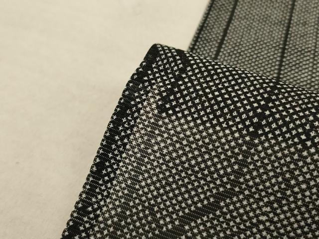 平和屋着物＊夏物 小紋 絽 幾何学文様 ロング丈 洗える着物 AABC9956jd