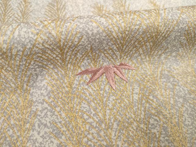 平和屋着物●訪問着　刺繍　舞花文　正絹　逸品　AABC9968ck