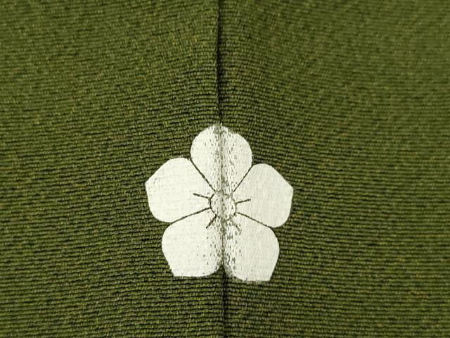 平和屋着物●上質な色無地　海松色　正絹　逸品　AABC9974ck