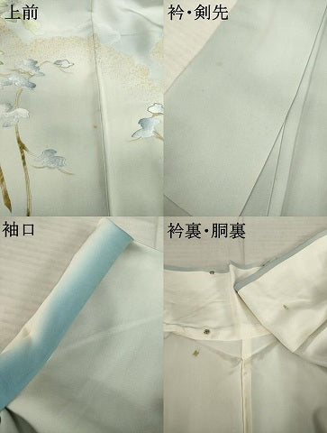 平和屋着物●訪問着 刺繍 五重塔 暈し染め 金糸 正絹 逸品 AABC9989ck