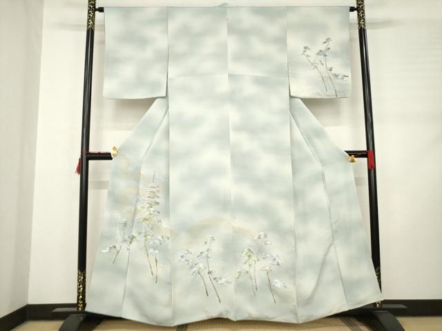 平和屋着物●訪問着 刺繍 五重塔 暈し染め 金糸 正絹 逸品 AABC9989ck