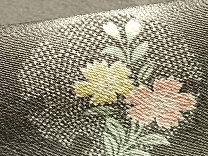 平和屋着物▽上質な小紋 単衣 雪輪花文 蛍暈し 正絹 逸品 AABD0001fy