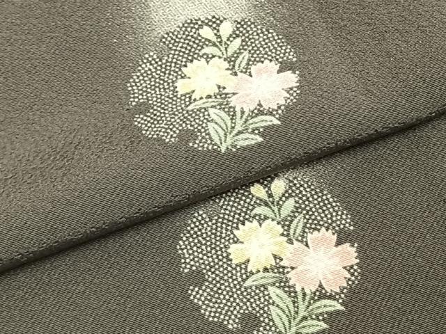 平和屋着物▽上質な小紋 単衣 雪輪花文 蛍暈し 正絹 逸品 AABD0001fy
