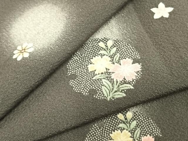 平和屋着物▽上質な小紋 単衣 雪輪花文 蛍暈し 正絹 逸品 AABD0001fy