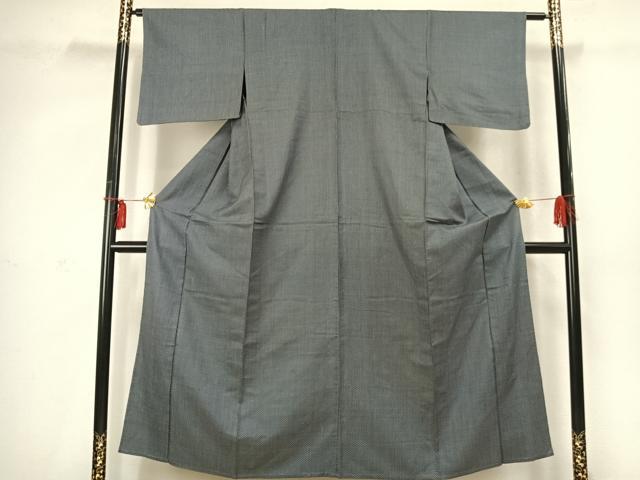 平和屋着物▽上質な紬　単衣　蚊絣　正絹　逸品　AABD0003fy