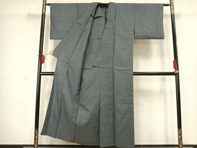 平和屋着物▽上質な紬　単衣　蚊絣　正絹　逸品　AABD0003fy