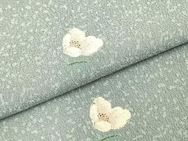 平和屋着物▽上質な小紋 単衣 草花文 ロング丈 正絹 逸品 AABD0007fy