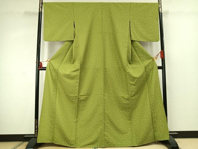 平和屋着物▽小紋 単衣 箔散らし文 洗える着物 AABD0009fy