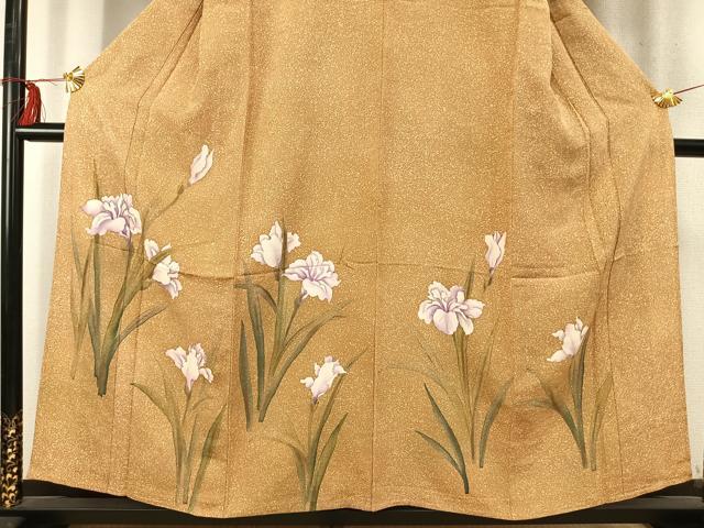平和屋着物▽訪問着 単衣 手描き 草花文 正絹 逸品 未使用 AABD0012fy