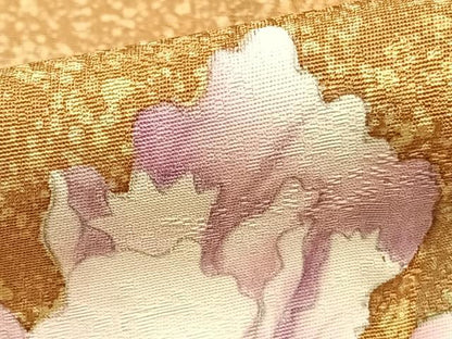 平和屋着物▽訪問着 単衣 手描き 草花文 正絹 逸品 未使用 AABD0012fy