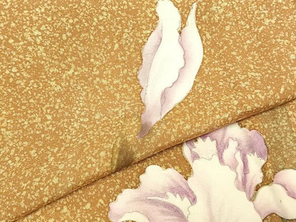 平和屋着物▽訪問着 単衣 手描き 草花文 正絹 逸品 未使用 AABD0012fy